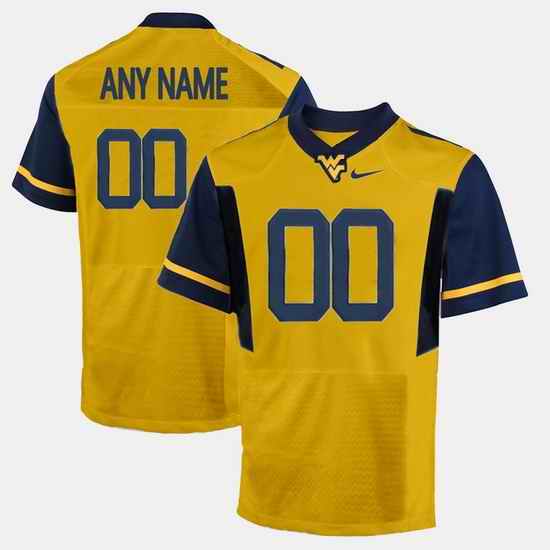Men Women Youth Toddler West Virginia Mountaineers Custom College Limited Football Gold Jersey